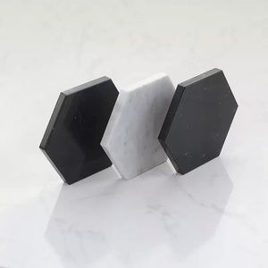 NEW! White/Grey Marble Hexagon Coasters